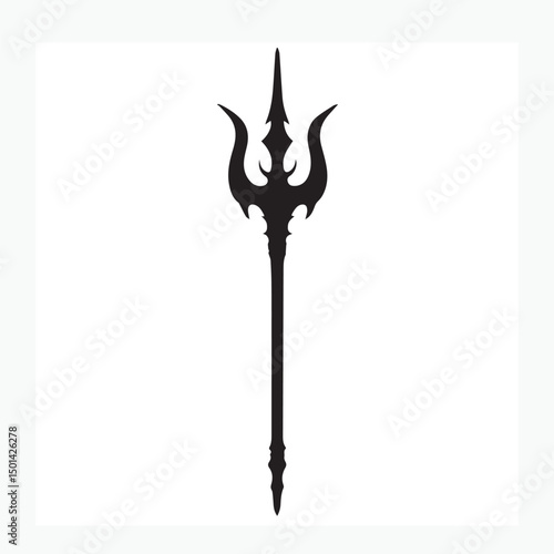 black silhouette of a trident