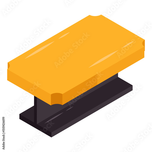 Editable design icon of rectangular table