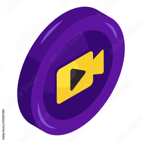 Colored design icon of video camera 