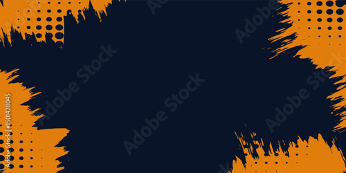 Dots halftone yellow and dark blue color pattern gradient grunge texture background. Dots pop art sport style vector illustration
