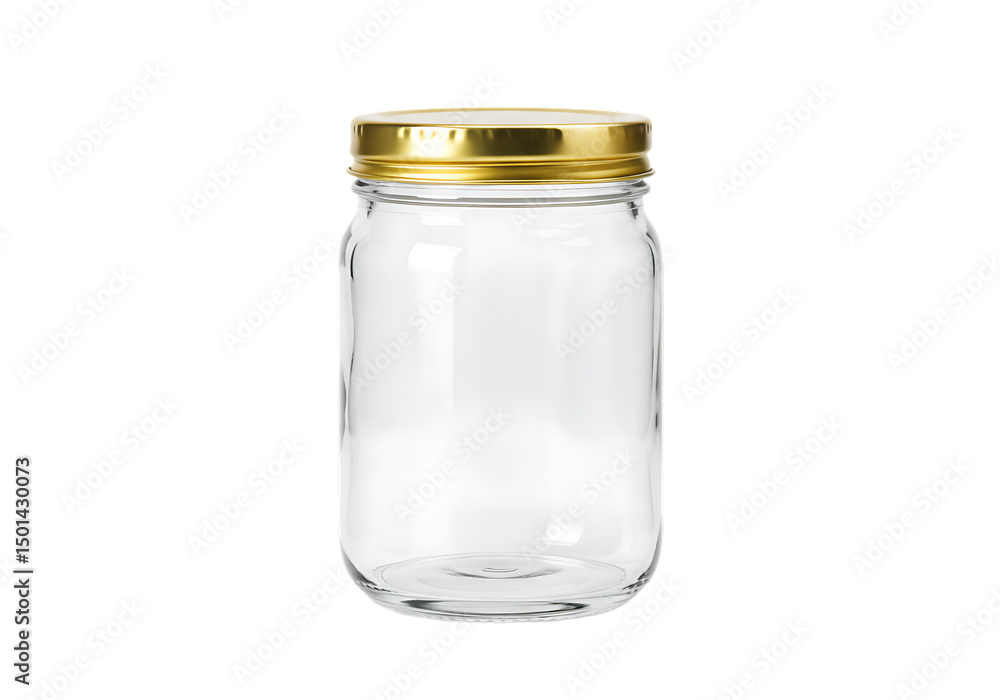 Empty Glass Jar with Gold Lid - Food Storage, Canning Empty Glass Jar with Gold Lid - Food Storage, Canning