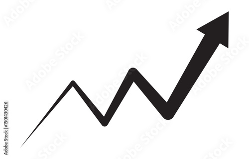 Growing graph set. Business chart with arrow. Growths chart collection. Profit growing symbol. Progress bar. Growing bar chart icon vector. success graph trending upwards flat design. 