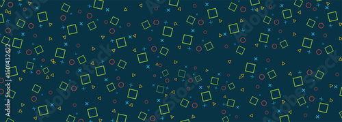 Video games outline pattern. Vector game concept seamless background. Play station game pad. Abstract background controller seamless pattern on dark background