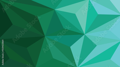 Cool Green Poly Abstract Background