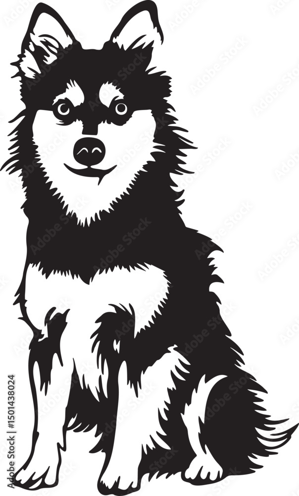Obraz premium adorable alaskan klee kai dog vector illustration