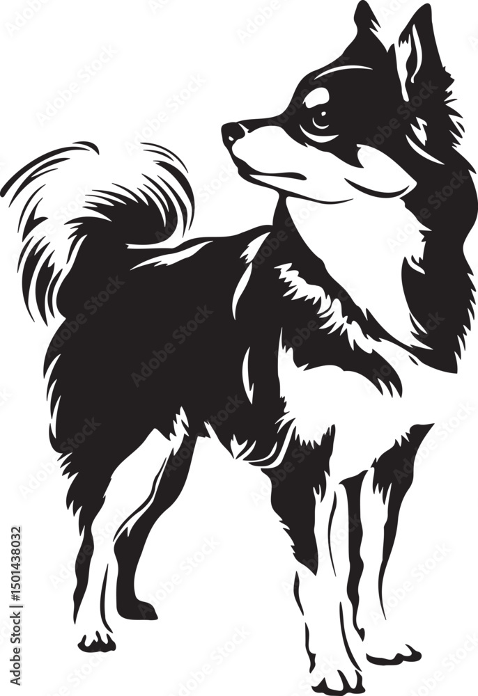 Naklejka premium standing alaskan klee kai dog