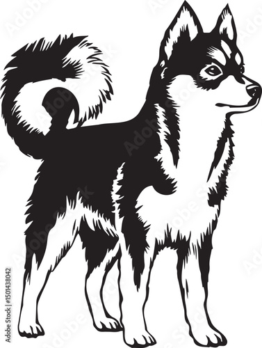 black and white alaskan klee kai dog