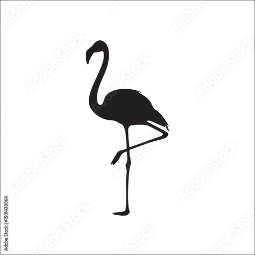 flamingo,silhouette,stand high resolution vector elegant bird for tropical designs beach branding social media branding and online ad materials grace and balance themes