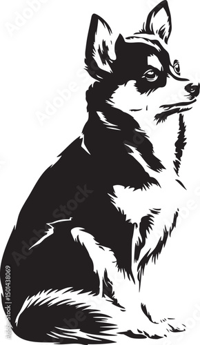 black and white alaskan klee kai dog