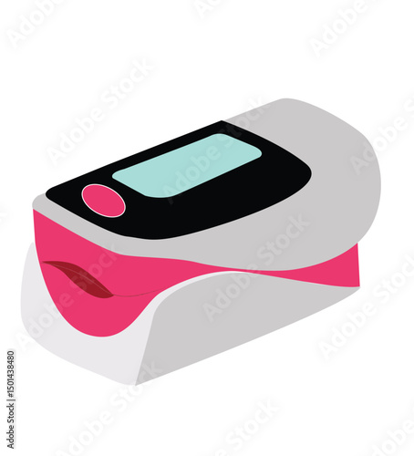 Digital Pulsometer concept.heart rate monitor on finger. oxygen measurement device,
