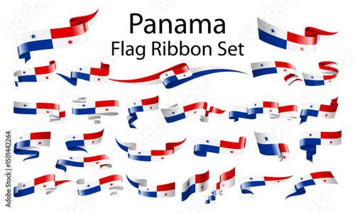 Panama ribbon flag set