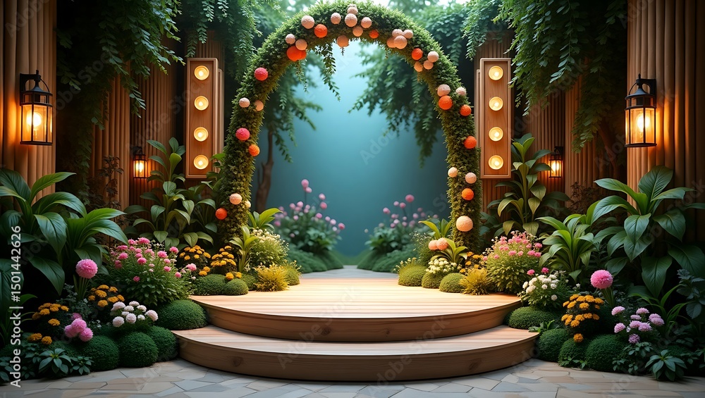Enchanted Garden Archway Magical Floral Pathway to a Mystical Realm Enchanted Garden Archway Magical Floral Pathway to a Mystical Realm