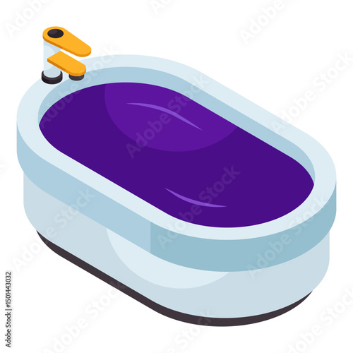Trendy vector design of bathtub