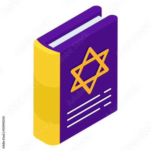 Conceptual isometric design icon of spell book