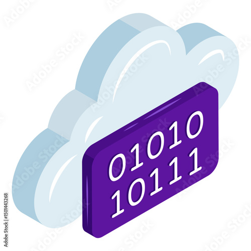 A unique design icon of cloud binary data