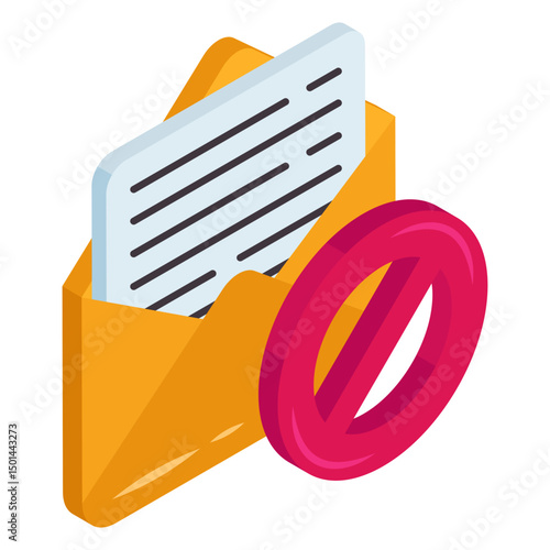 Creative design icon of mail ban