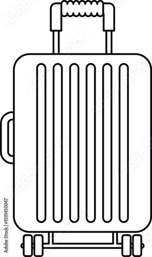 Luggage suitcase trolly hand drawing icon element
