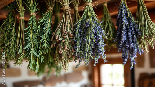 lavender flowers in a wicker basket on the wall