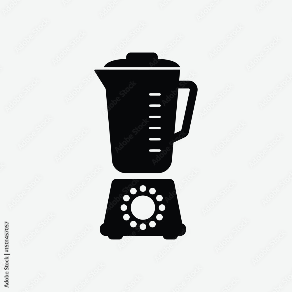 Minimalist Blender Mixer Icon – 2D Vector Black Silhouette in Flat Design on White Background Minimalist Blender Mixer Icon – 2D Vector Black Silhouette in Flat Design on White Background