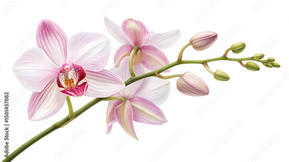 Obraz premium orchid flower isolated on white background PNG. AI GENERATED