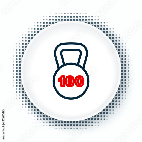 Line Weight icon isolated on white background. Kilogram weight block for weight lifting and scale. Mass symbol. Colorful outline concept. Vector
