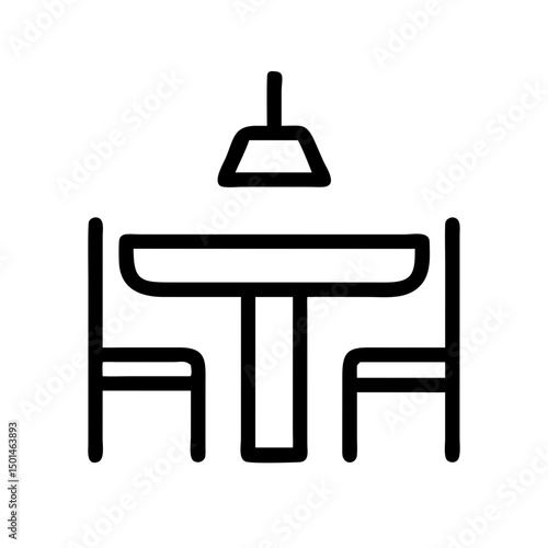 Dining table icon, minimalist design, for websites