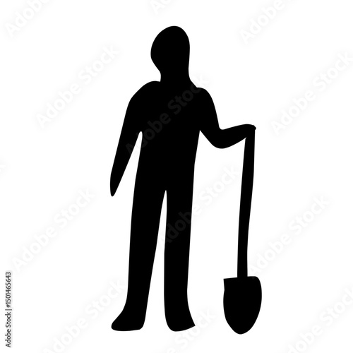 construction worker silhouette illustration