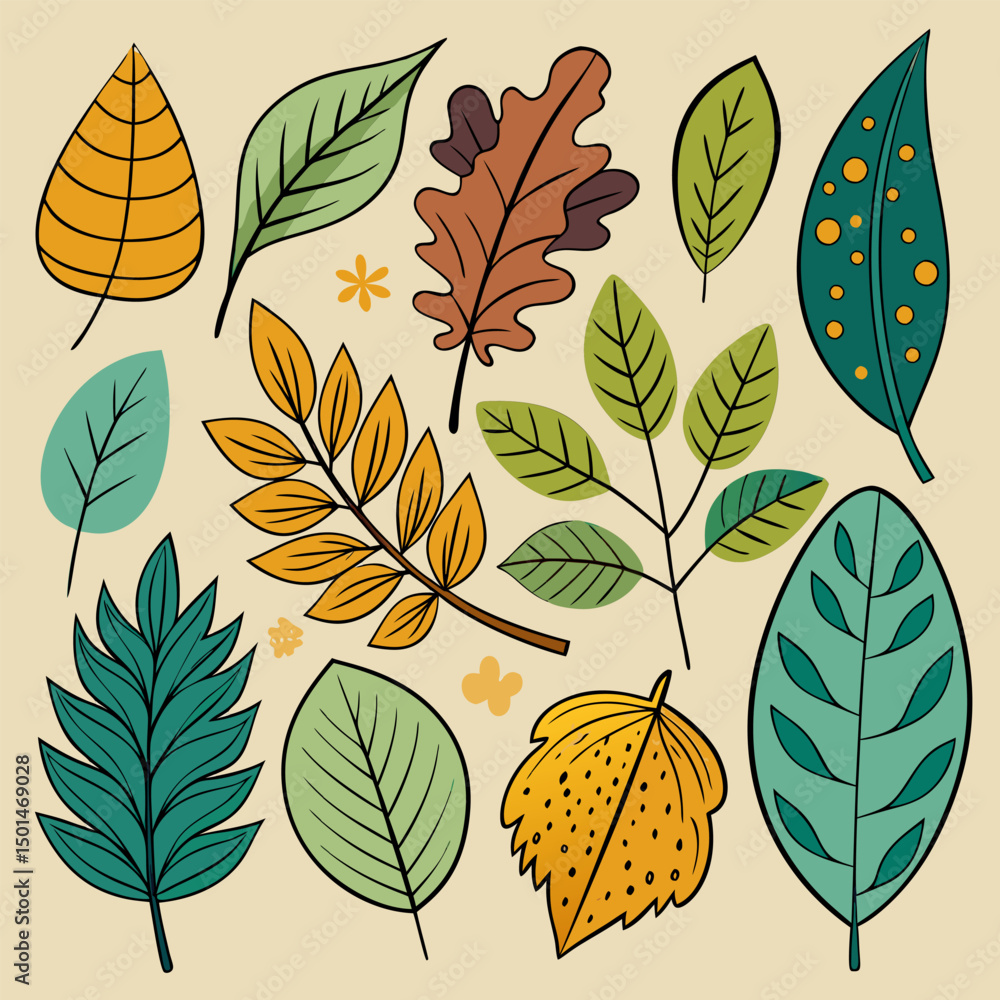 Fototapeta premium Autumn Leaves Collection. Nature.Inspired Leaf Designs for Fall