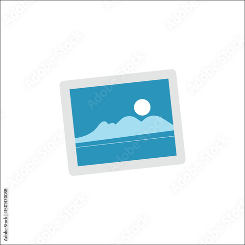 Minimalist Mountain Landscape: A serene landscape depiction, the artwork showing a mountain range set against a pristine sky within a clean frame, evoking tranquility and simplicity.