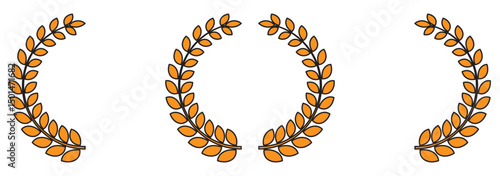 Wheat ears icon set. Wheat logo. Grain spikes set icons. Grain icon. Agriculture symbol. vector illustration.