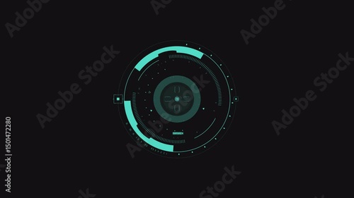 Hud rotating target animation in 4k with transparent background