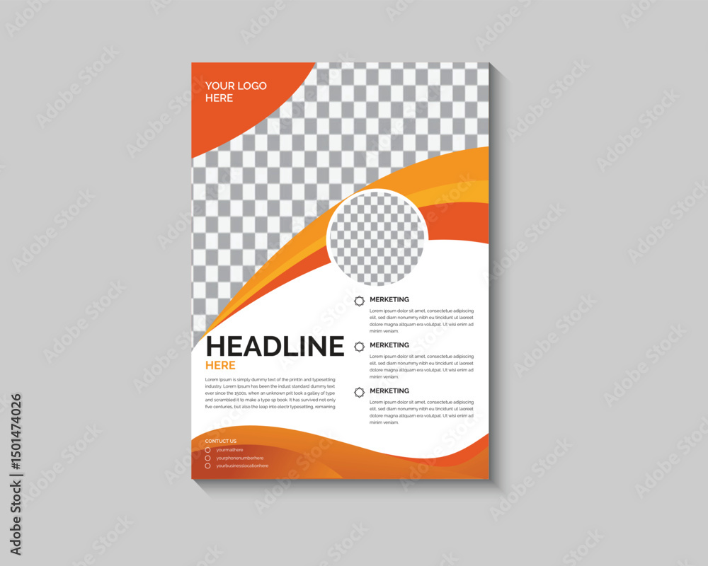 Fototapeta premium Corporate business flyer template design, Brochure design, cover modern layout, annual report, poster, flyer in A4 with colorful business proposal, promotion, advertising, publication, cover page.