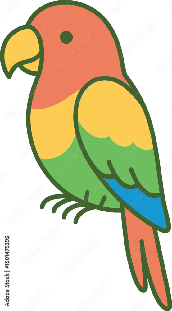 Fototapeta premium Colorful parrot vector illustration