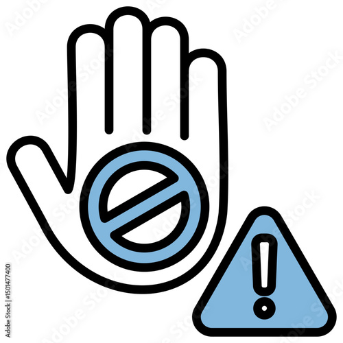 Restriction Blue Black Icon