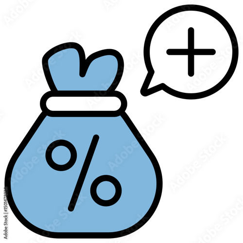 Subsidy Blue Black Icon