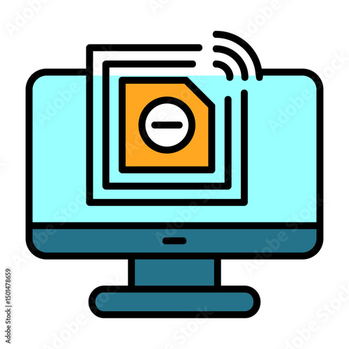 Rfid chip Colorful Icon