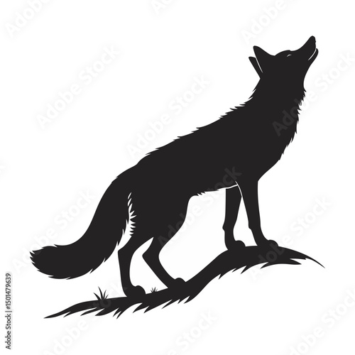 Wild Fox Silhouette Vector Illustration
