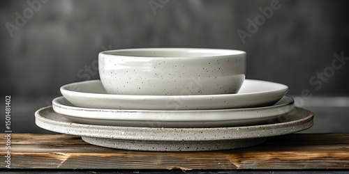 stack of white plates