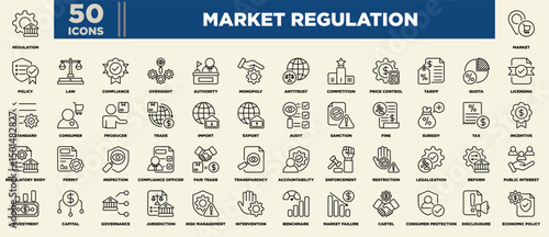 Market Regulation Iconset Outline