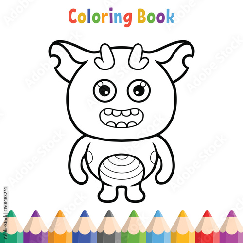 Kids coloring book with cartoon vector illustration