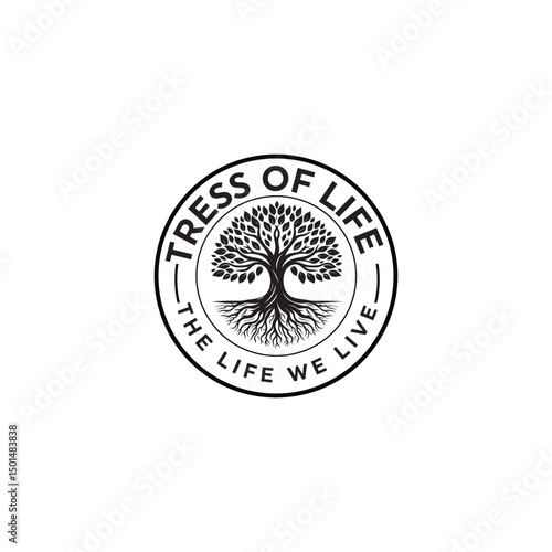 Tree of life logo design, Oak Tree vector logo design, vibrant tree, Root Leaf Family Tree, Oak Banyan Maple Stamp Seal Emblem Label logo design vector