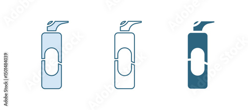 Blue Spray can for hairspray, deodorant, antiperspirant icon isolated on white background. Vector