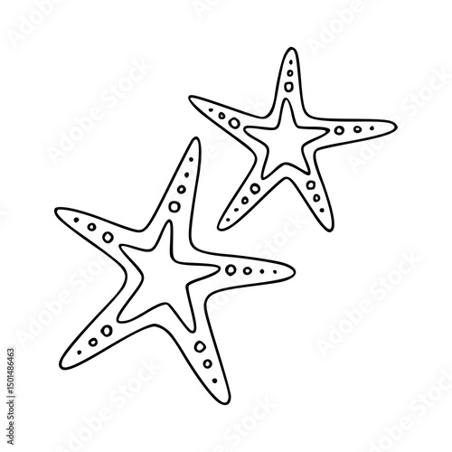 marine animal starfish line art