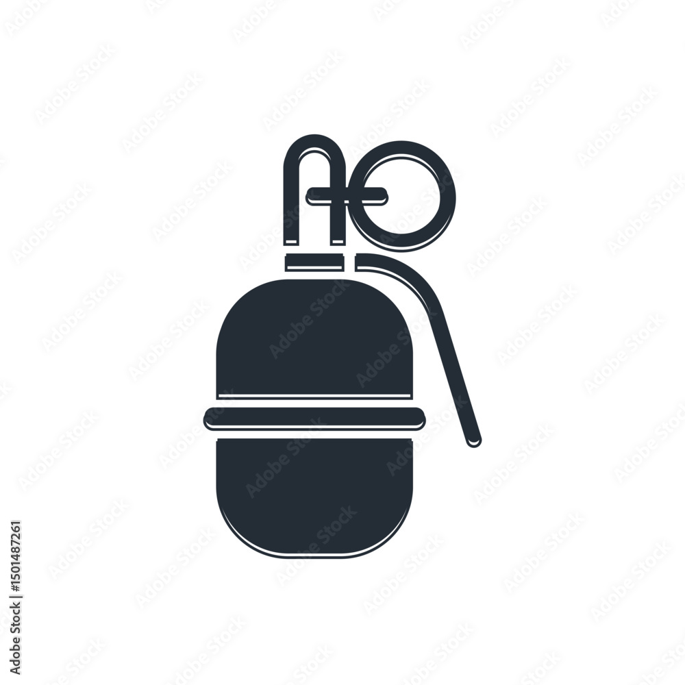 Obraz premium Black Hand grenade icon isolated on white background. Bomb explosion. Vector