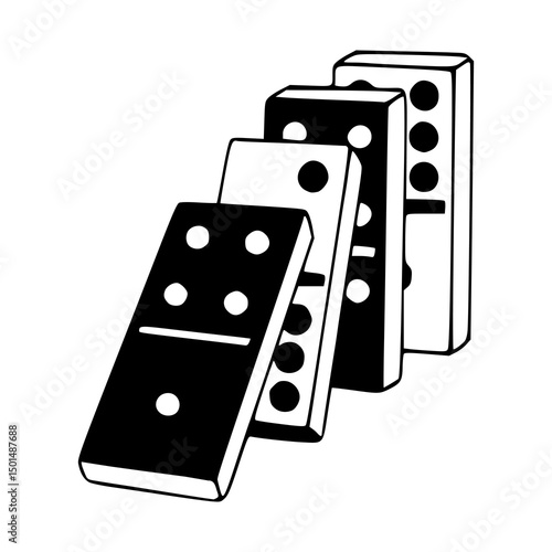 falling dominoes chain reaction