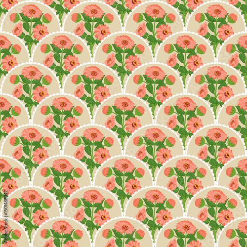Flower pattern, white isolate background