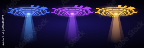 Energy circles and rays.Futuristic interface.The latest technology.Vector illustration.EPS 10.