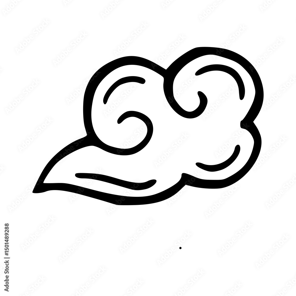 swirling cloud line art swirling cloud line art