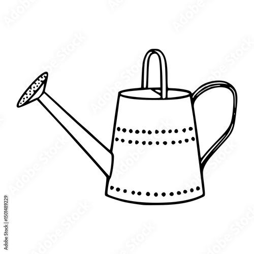 classic watering can vector illustration