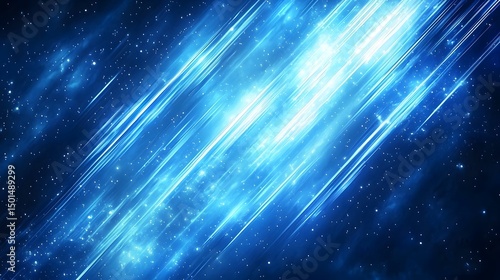 Abstract cosmic design with diagonal light streaks.